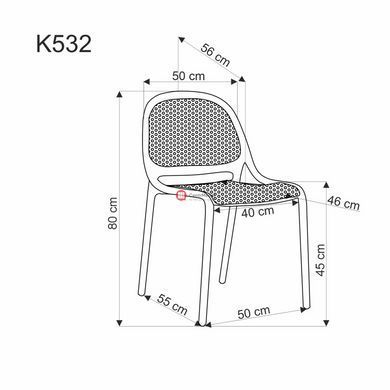 CentrMebel | Стілець обідній пластиковий K-532 (білий) 13