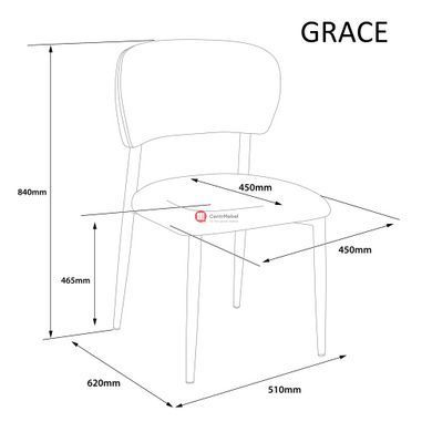 CentrMebel | Стілець обідній в тканині GRACE (бежевий) 8