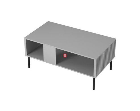 CentrMebel | Стол журнальный LAW-1 с рифленным фасадом ASENSIO (светло-серый) 6