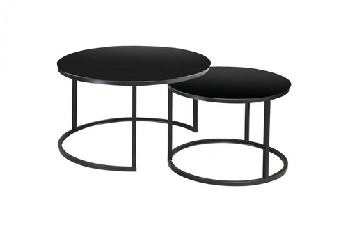 CentrMebel | Комплект журнальних столів круглих скляних ATLANTA D Чорний 1