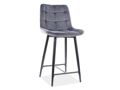 CentrMebel | Полубарний стул CHIC H-2 VELVET (серый) BLUVEL 14 1