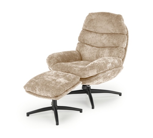 CentrMebel | Кресло для отдыха поворотное в ткани DARIO (бежевый) 1