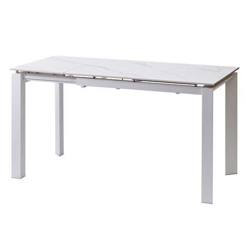 CentrMebel | Bright White Marble Стол обеденный керамический 102-142 см (белый) 1