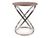 CentrMebel | Журнальний столик дерев'яний з металом діаметр 45см EOS E (Горіх/Хром) 1