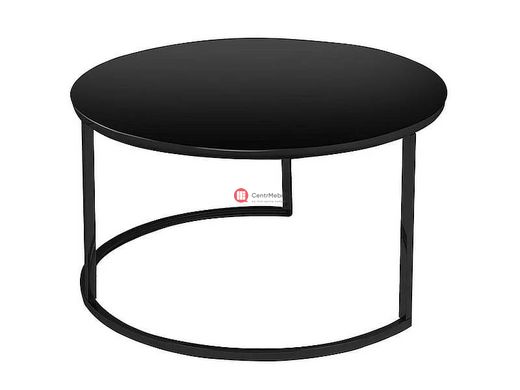 CentrMebel | Комплект журнальных столов круглых стеклянных ATLANTA D Черный 3