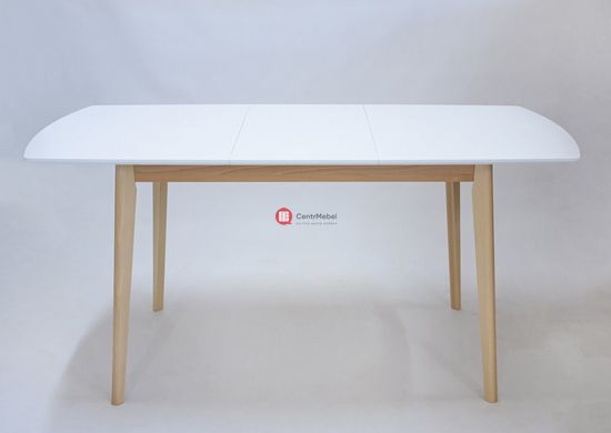 CentrMebel | Стол обеденный прямоугольный раскладной МДФ EXEN II 120(160)х80 (белый) 3