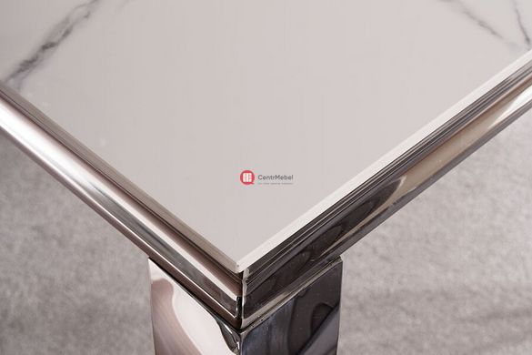 CentrMebel | Журнальний столик квадратний керамічний PRINCE B (білий мармур) 4