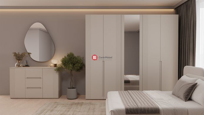 CentrMebel | Шафа однодверна з дзеркалом MELODY 220 кашемір 2