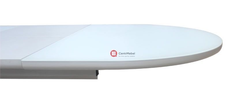 CentrMebel | Стіл обідній розкладний скляний з МДФ білий сатин DAOSUN DT 8105 2