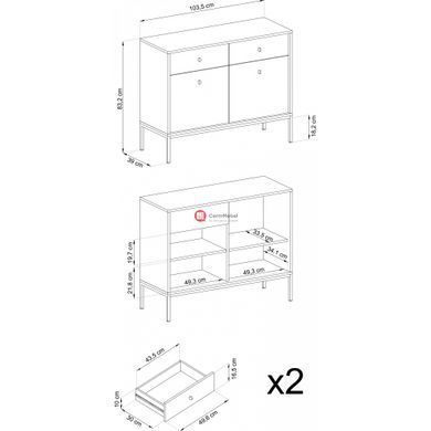 CentrMebel | Комод MKSZ104 Mono (бордо) 5