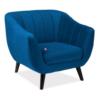 CentrMebel | Кресло ELITE 1 VELVET, синий / венге 1