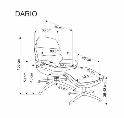 CentrMebel | Крісло для відпочинку обертове в тканині DARIO (блакитний) 1
