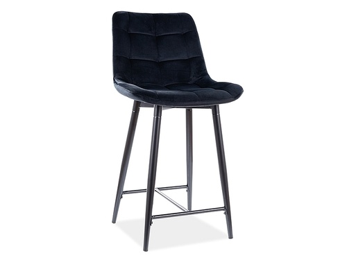 CentrMebel | Полубарний стул CHIC H-2 VELVET (черный) 1