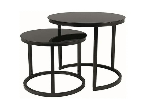 CentrMebel | Комплект журнальних столів круглих скляних ATLANTA D II Чорний 1