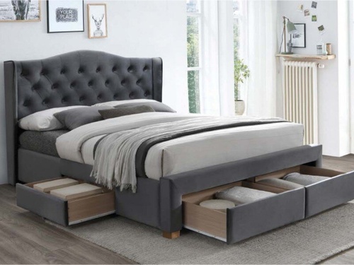CentrMebel | Кровать ASPEN II VELVET 160x200, серый 1