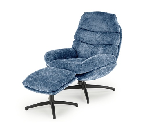 CentrMebel | Крісло для відпочинку обертове в тканині DARIO (блакитний) 1