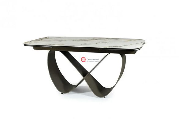 CentrMebel | Стол обеденный раскладной керамический INFINITY CERAMIC 160(240)х95 белый мрамор 3