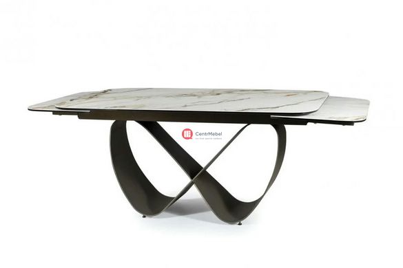 CentrMebel | Стол обеденный раскладной керамический INFINITY CERAMIC 160(240)х95 белый мрамор 4