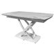 CentrMebel | Стол обеденный прямоугольный раскладной керамический Infinity Golden Jade 140(200)х90 (белый мрамор) 4