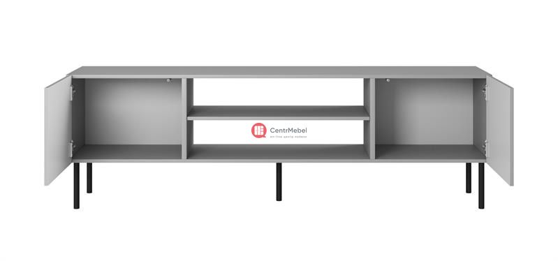 CentrMebel | Тумба под ТВ RTV-1 с рифленным фасадом ASENSIO (светло-серый) 4