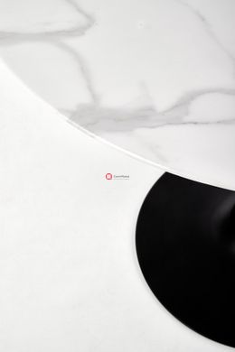 CentrMebel | Стол обеденный AMBROSIO (белый мрамор/черный) 3