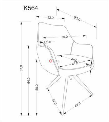 CentrMebel | Стілець обідній у тканині K-564 (сірий) 15
