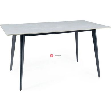 CentrMebel | Стол обеденный нераскладной керамический IVY 140х80 серый мрамор 3