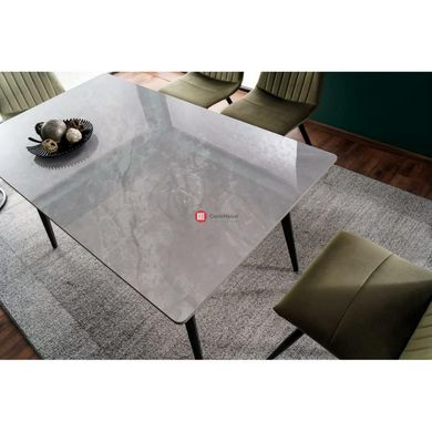 CentrMebel | Стол обеденный нераскладной керамический IVY 140х80 серый мрамор 5