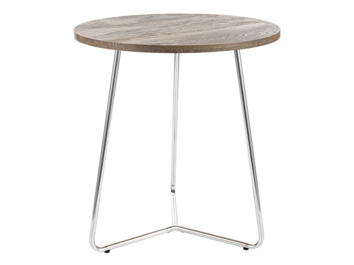 CentrMebel | Журнальный столик деревянный с металлом диаметр 45 ALTA B (Орех/Хром) 1
