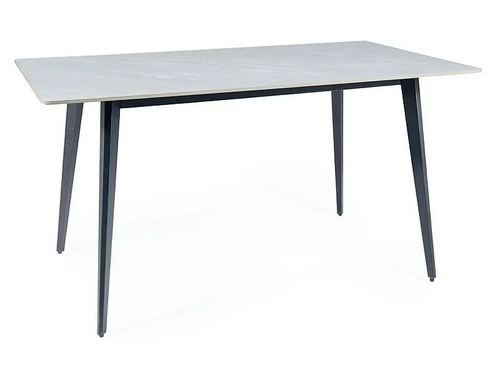 CentrMebel | Стол обеденный нераскладной керамический IVY 140х80 серый мрамор 1