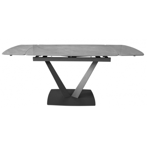 CentrMebel | Стол обеденный прямоугольный раскладной керамический Elvi Grey Rock 120(180)х80 (серый мрамор) 1