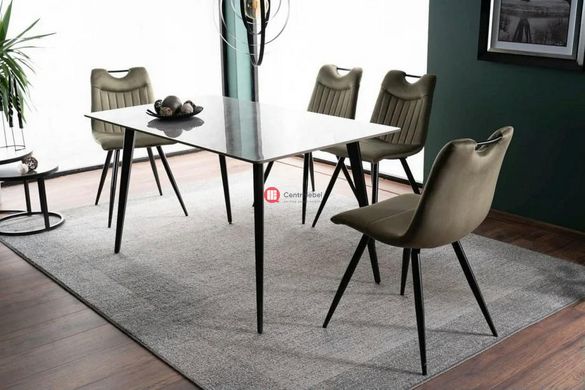 CentrMebel | Стол обеденный нераскладной керамический IVY 140х80 серый мрамор 14
