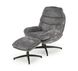CentrMebel | Кресло для отдыха поворотное в ткани DARIO (серый) 2
