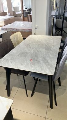 CentrMebel | Стіл обідній розсувний керамічний BERLIN CERAMIC 111(140)х75 (сірий мармур) 4