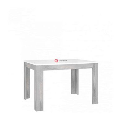 CentrMebel | Стол обеденный 120/148/175 TOMASSO-TMST123 (C469 Дуб нордический серый/Белый высокий глянец) 1
