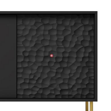 CentrMebel | Комод КМ-1 с рифленным фасадом BULLET (черный/золото) 3