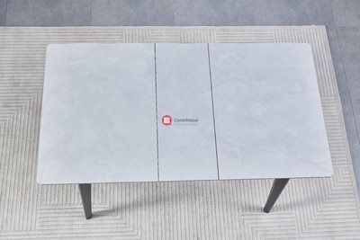 CentrMebel | Стіл обідній розсувний керамічний BERLIN CERAMIC 111(140)х75 (сірий мармур) 3