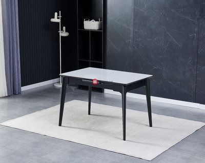 CentrMebel | Стіл обідній розсувний керамічний BERLIN CERAMIC 111(140)х75 (сірий мармур) 2