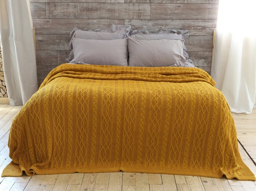 CentrMebel | Покривало 220x240 BETIRES DOLCE MUSTARD (50% бавовна, 50% акрил) 1