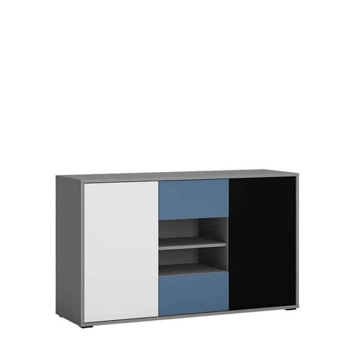 CentrMebel | Комод 2D2S LASER (сірий/чорний/білий/синій) 1
