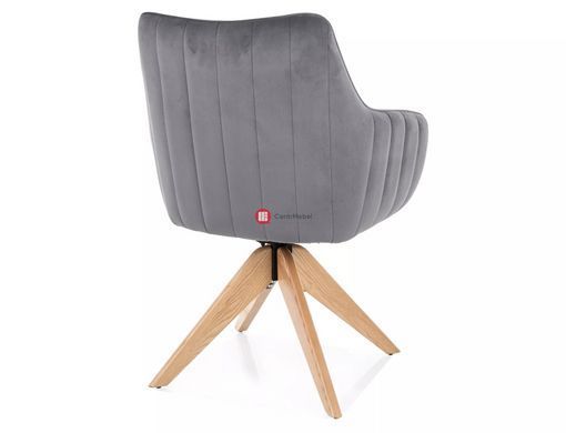 CentrMebel | Стілець обідній обертовий велюровий AZALIA D VELVET (сірий) 4