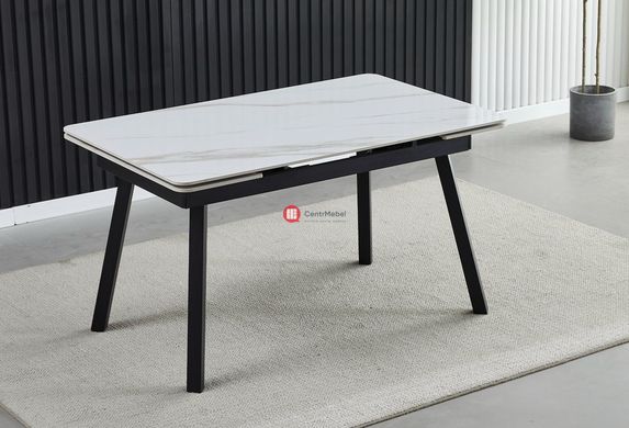 CentrMebel | Стол обеденный прямоугольный раздвижной керамический MADRID CERAMIC 140(200)х85 (белый мрамор) 2