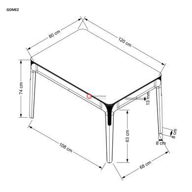 CentrMebel | Стіл обідній скло 120х80 GOMEZ (димчастий) 14