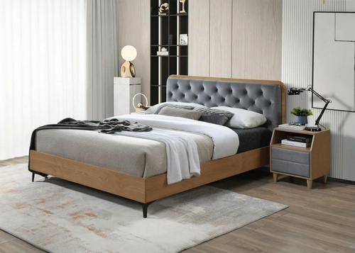 CentrMebel | Кровать двухспальная DONNA VELVET 160х200 (серый) 1