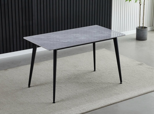 CentrMebel | Стол обеденный прямоугольный нараскладной керамический SABA CERAMIC 130х70 (серый мрамор) 1