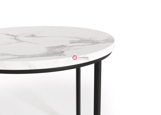 CentrMebel | Комплект OREO, 2 столов журнальных (белый мрамор/черный) 4