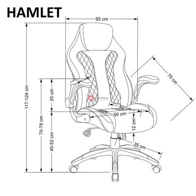 CentrMebel | Кресло геймерское HAMLET (чорний, серый) 12