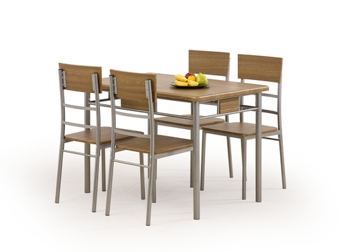 CentrMebel | Комплект столовой мебели NATANIEL (стол + 4 стула) (орех) 1