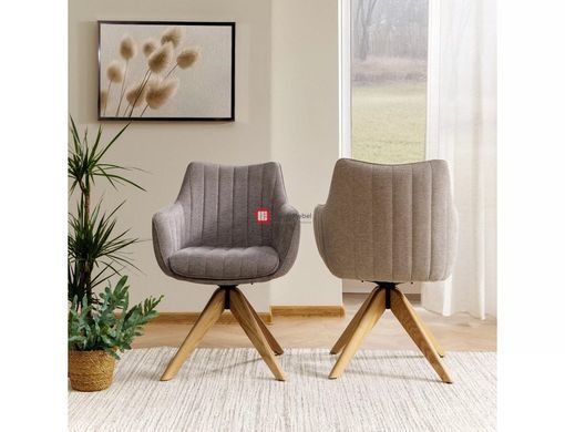 CentrMebel | Стілець обідній обертовий в тканині AZALIA D BREGO (сірий) 9