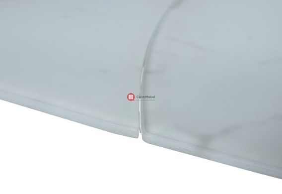 CentrMebel | Стол обеденный раскладной стеклянный DAOSUN DT 8106 белый мрамор сатин 4